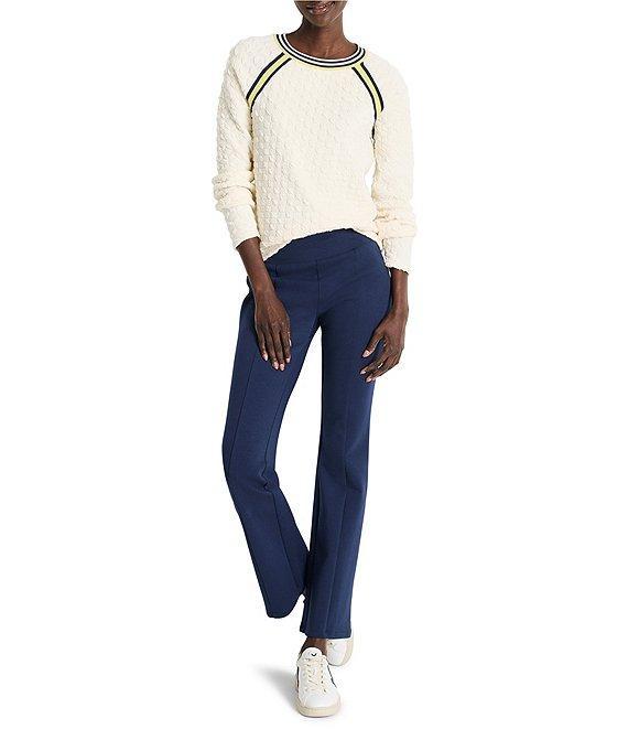 NIC + ZOE Tipped Texture Cable Knit Round Neck Long Sleeve Sweater Product Image