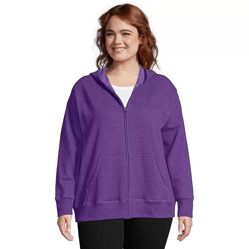 Hanes Just My Size EcoSmart Womens Full-Zip Fleece Hoodie (Plus ) Navy Heather 1X Product Image
