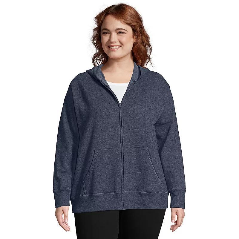 Hanes Just My Size EcoSmart Womens Full-Zip Fleece Hoodie (Plus ) Navy Heather 1X Product Image