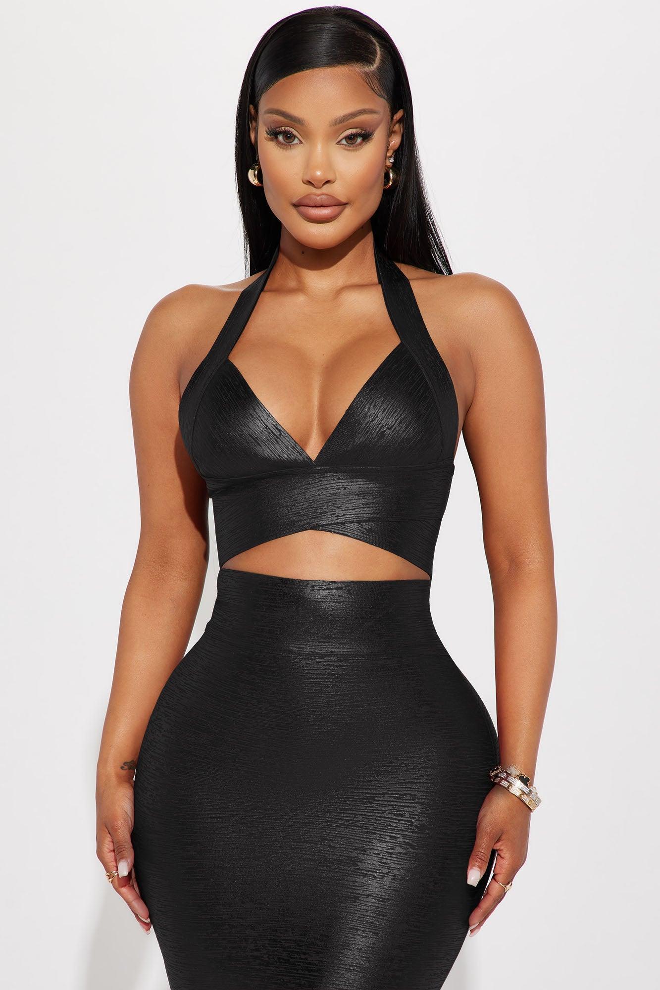 Maya Bandage Midi Dress - Black Product Image