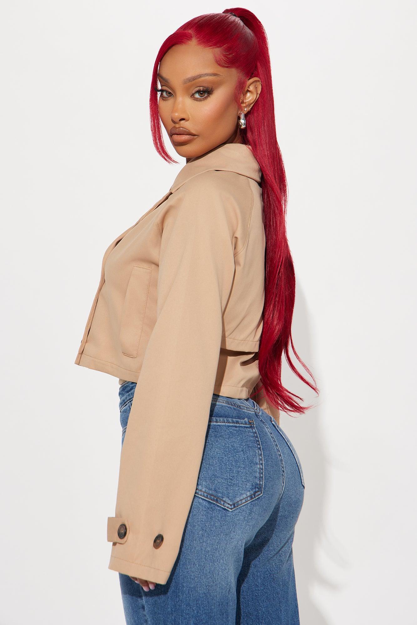 Rainy Days Cropped Trench - Khaki Product Image