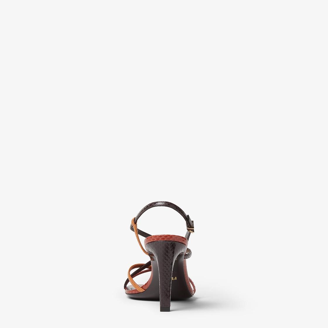 Fendi FFoldMulticolor metallic ayers high-heeled sandals Product Image