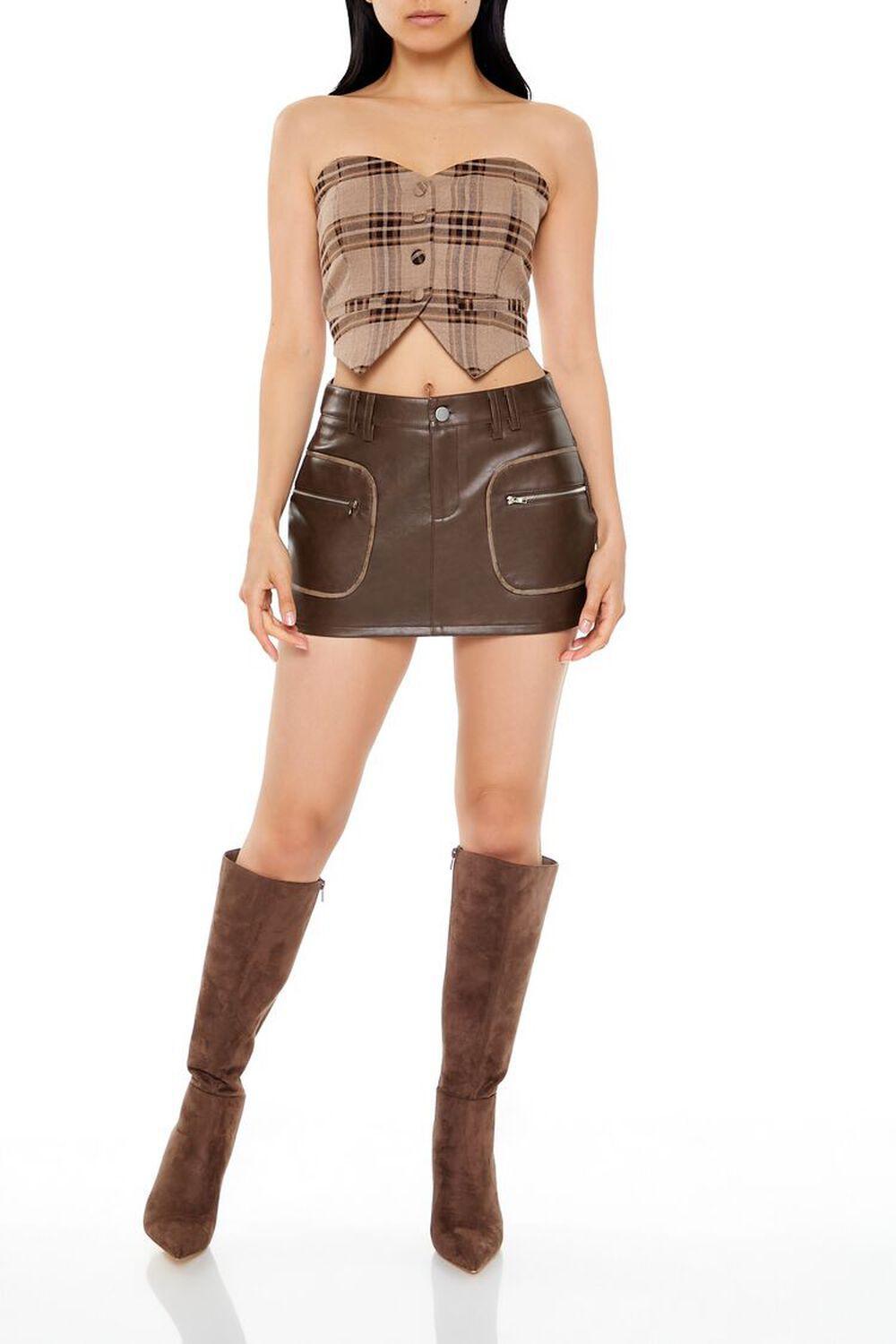 Faux Leather Zip-Pocket Mini Skirt | Forever 21 Product Image
