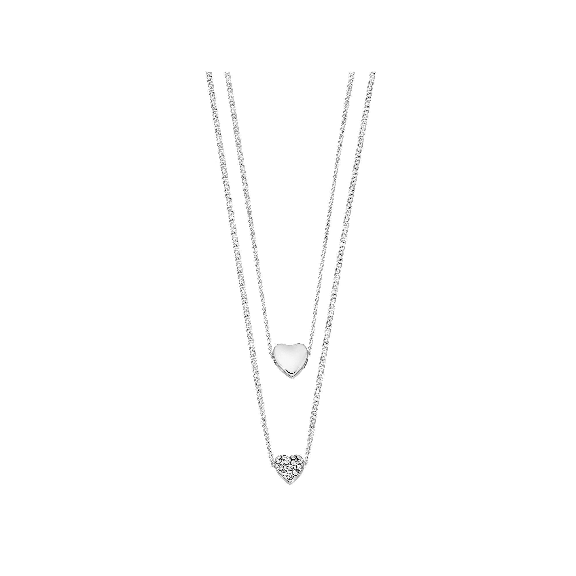 LC Lauren Conrad Layered Heart Necklace, Women's, Clear Product Image