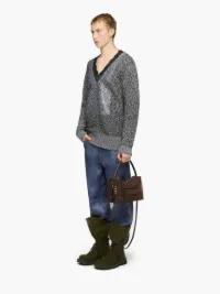V-NECK LACE TRIM SWEATER in black | JW Anderson US  Product Image