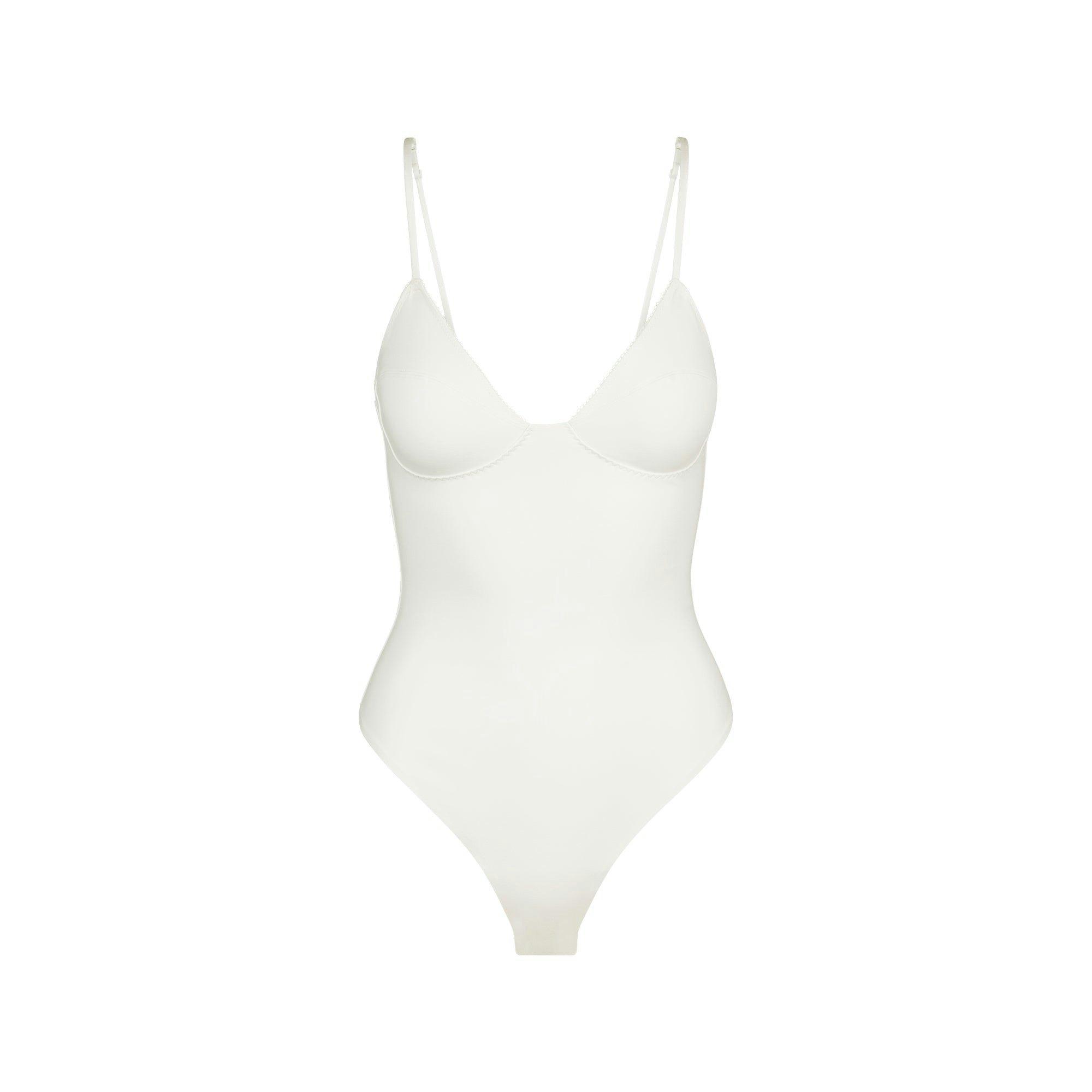 COTTON SHAPEWEAR THONG BODYSUIT | MARBLE Product Image