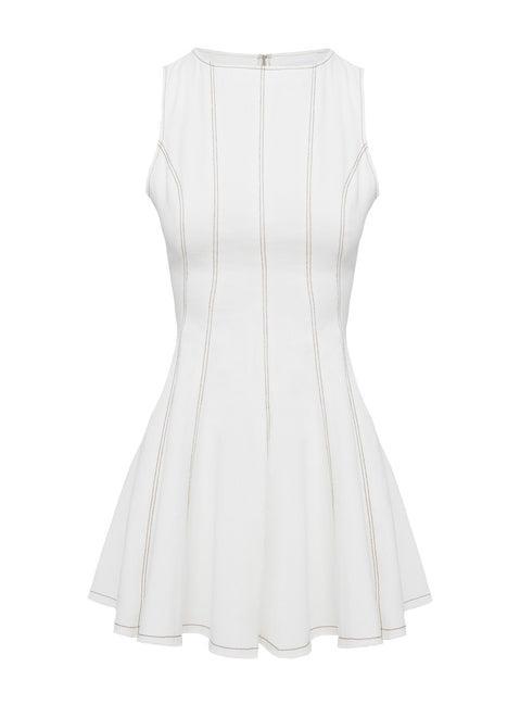 Composure Pleat Mini Dress White Product Image