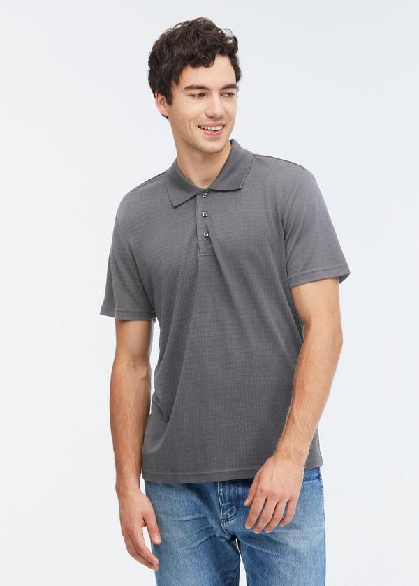 Silk Polo Shirt With Dark Pattern Product Image