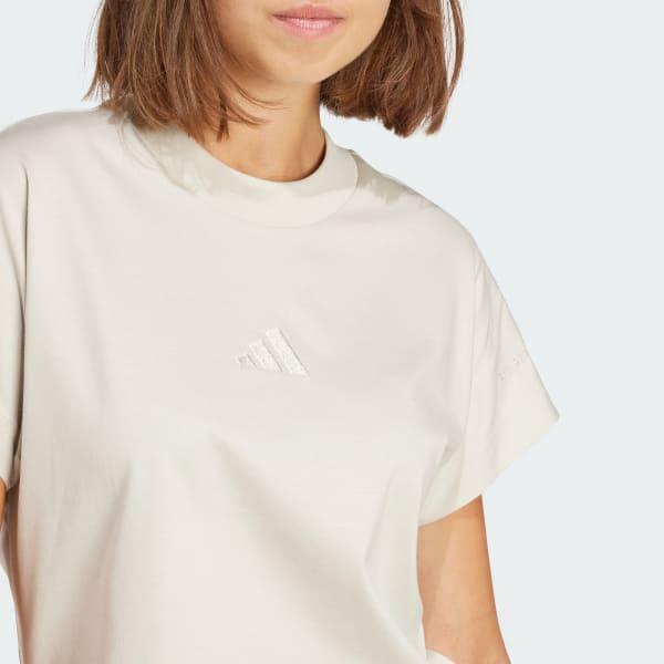 adidas ALL SZN Tee Beige M Womens Product Image