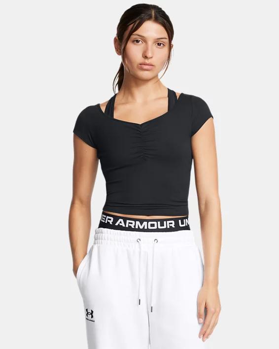 Womens Under Armour Ruched Front Short Sleeve Tee Product Image