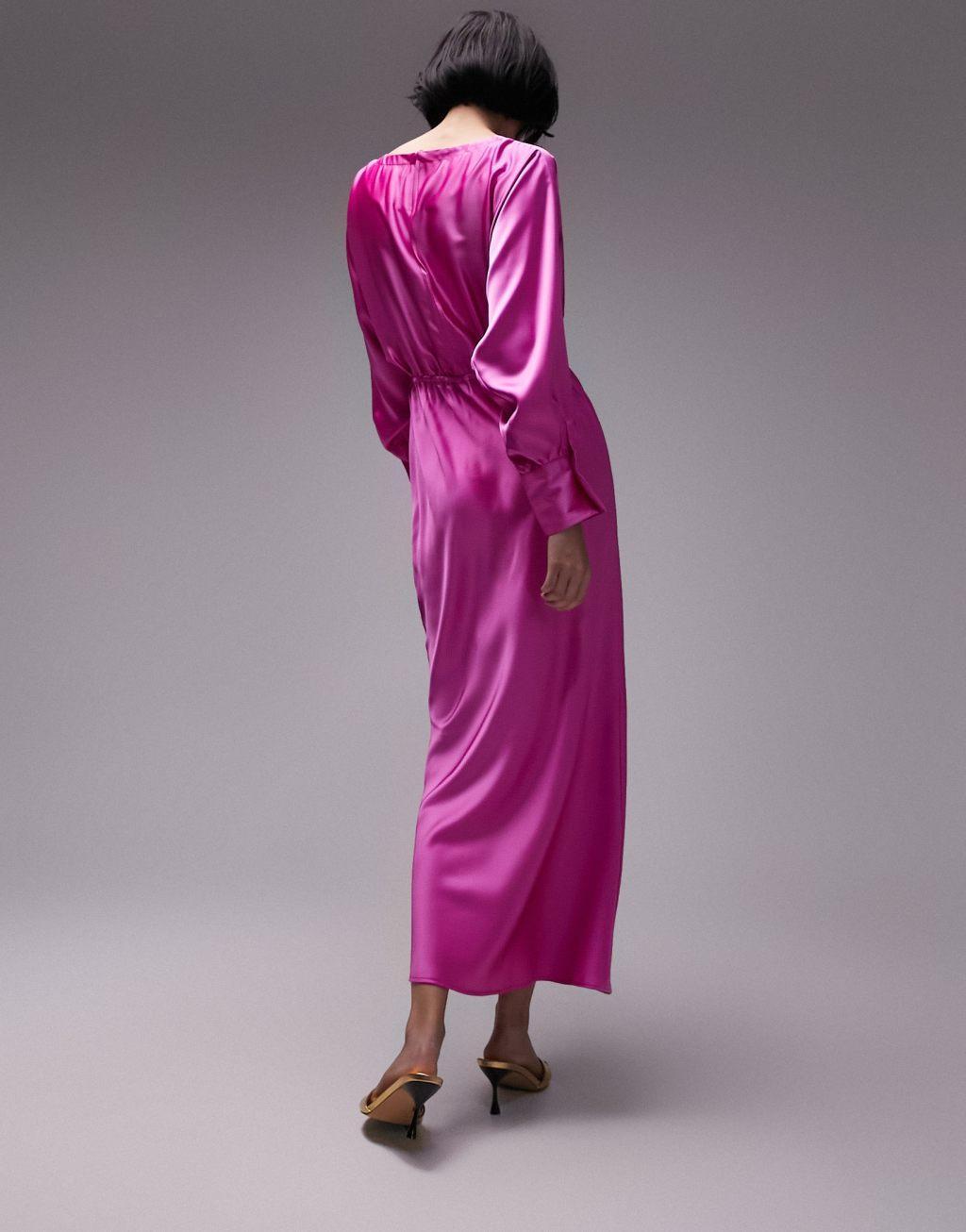 Topshop ruch front detail midi dress Product Image