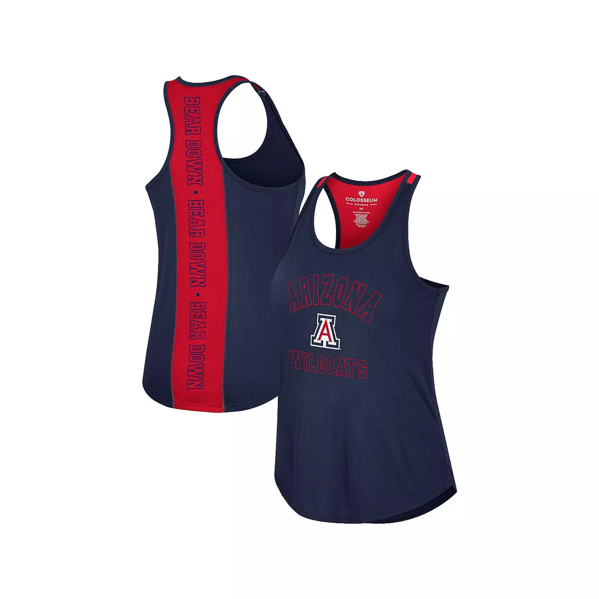 Women's Colosseum Navy Arizona Wildcats 10 Days Racerback Scoop Neck Tank Top, Size: 2XL, Blue Product Image
