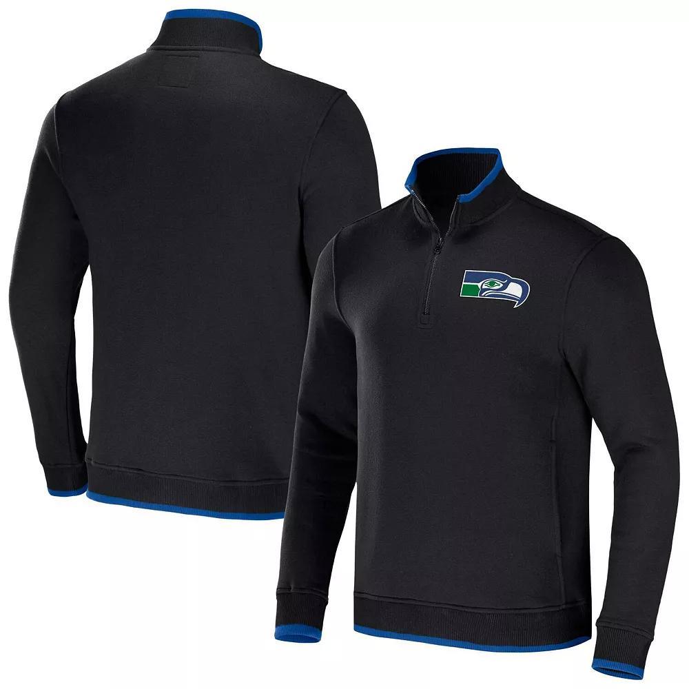 Men's NFL x Darius Rucker Collection by Fanatics Black Seattle Seahawks Logo Quarter-Zip Top, Size: 2XL Product Image