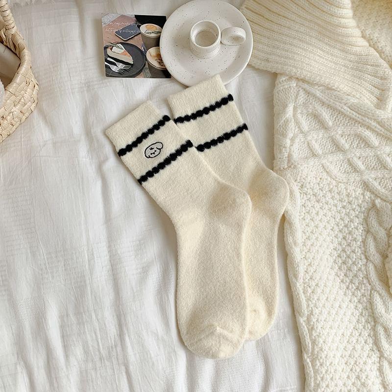 Dog Embroidered Socks / Dog Print Socks Product Image
