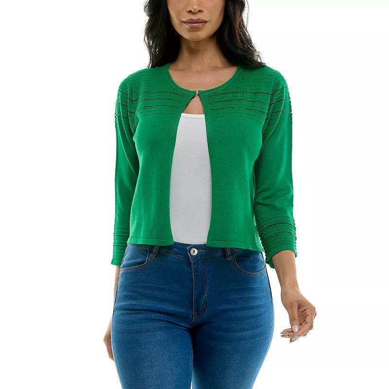 Women's Nina Leonard Knit Bolero Cardigan, Size: Small, Purple Product Image