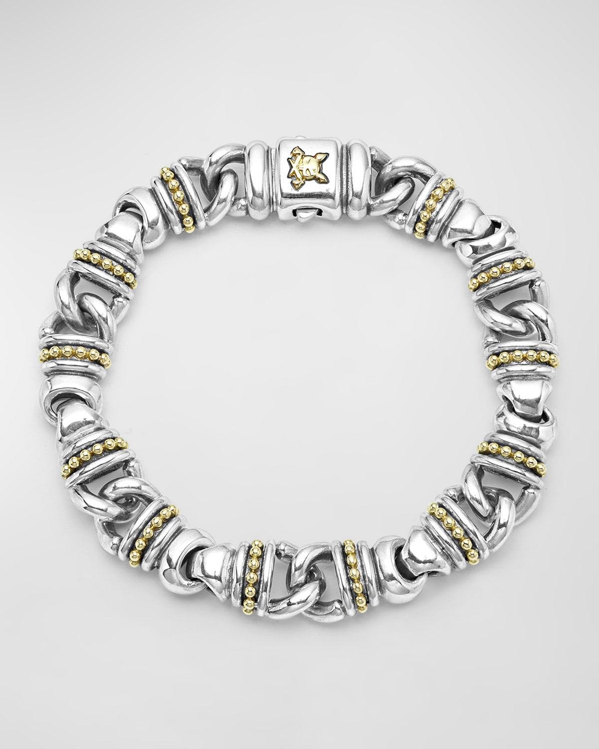 Lagos Mens 18K Yellow Gold & Sterling Silver Anthem Beaded Link Bracelet - Exclusive Product Image