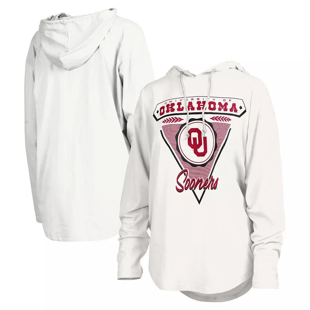 Women's Pressbox White Oklahoma Sooners San Bruno Hoodie Long Sleeve T-Shirt, Size: 2XL Product Image