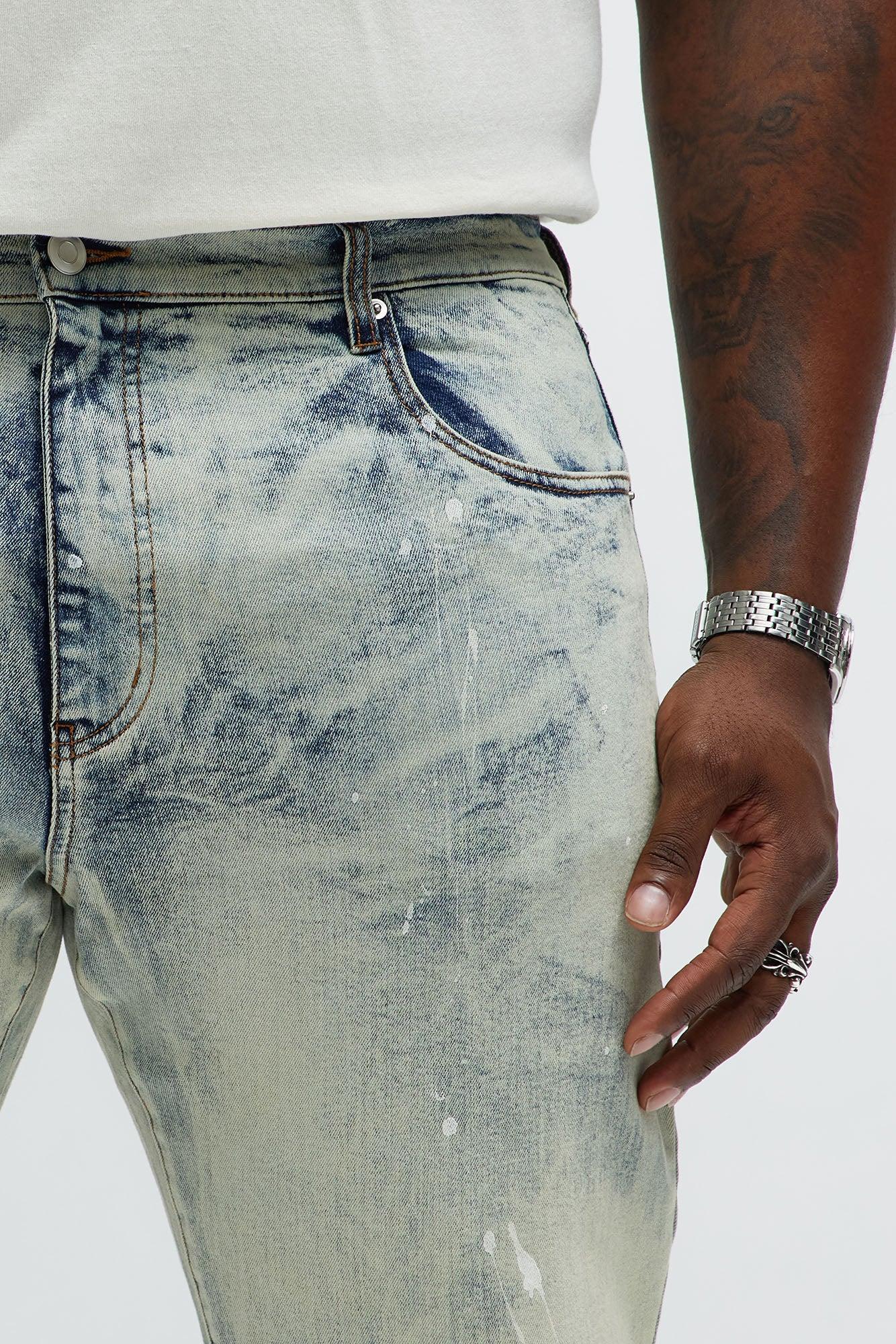 Skinny Metro Bleached Jeans - Bleach Blue Wash Product Image