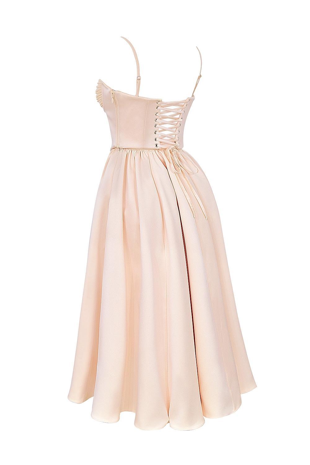 Perfect Peach Satin Corset and Skirt Product Image