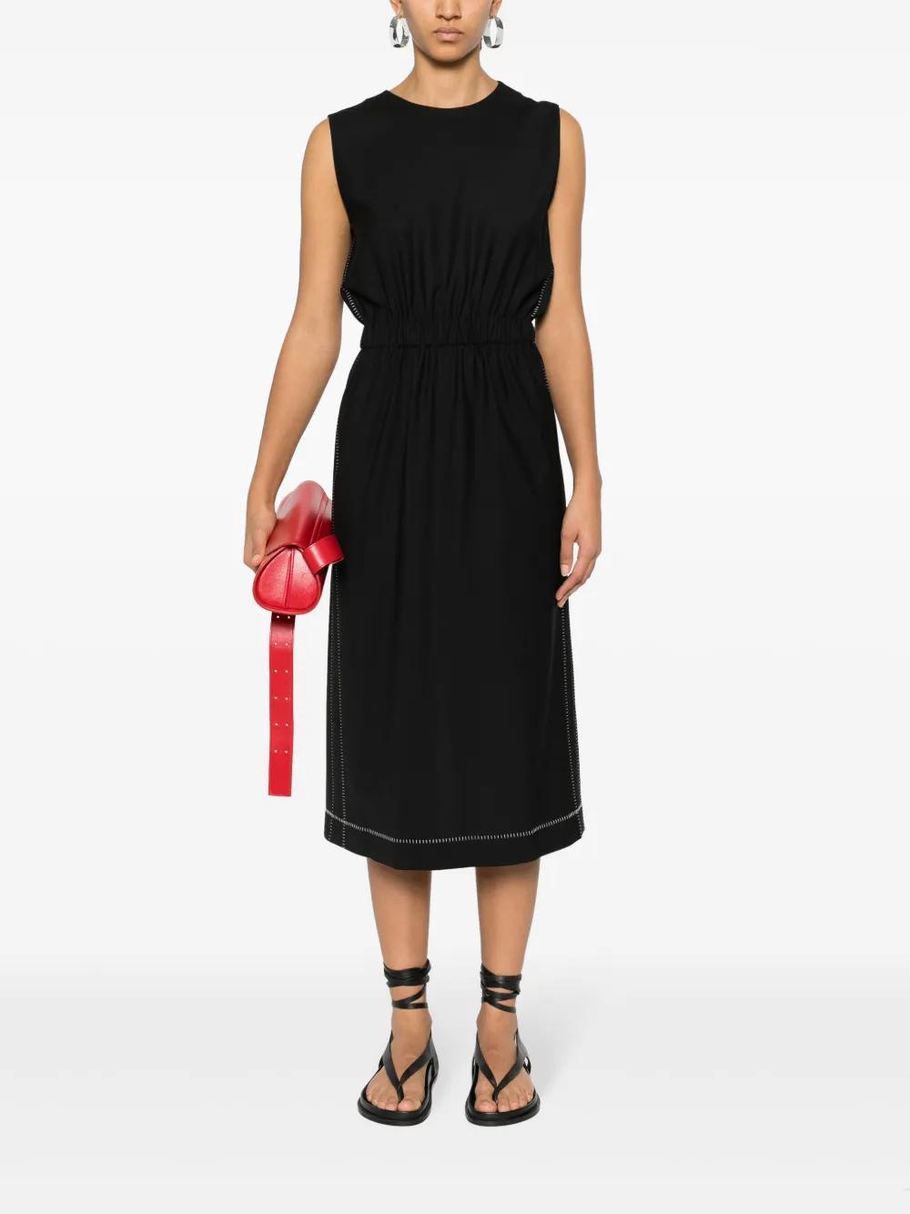 FABIANA FILIPPI Contrast-stitching Midi Dress In Black Product Image