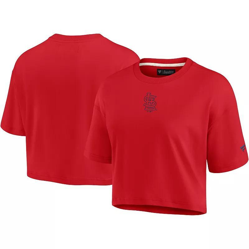 Women's Fanatics Signature Navy Boston Red Sox Super Soft Short Sleeve Cropped T-Shirt, Size: 2XL, Blue Product Image
