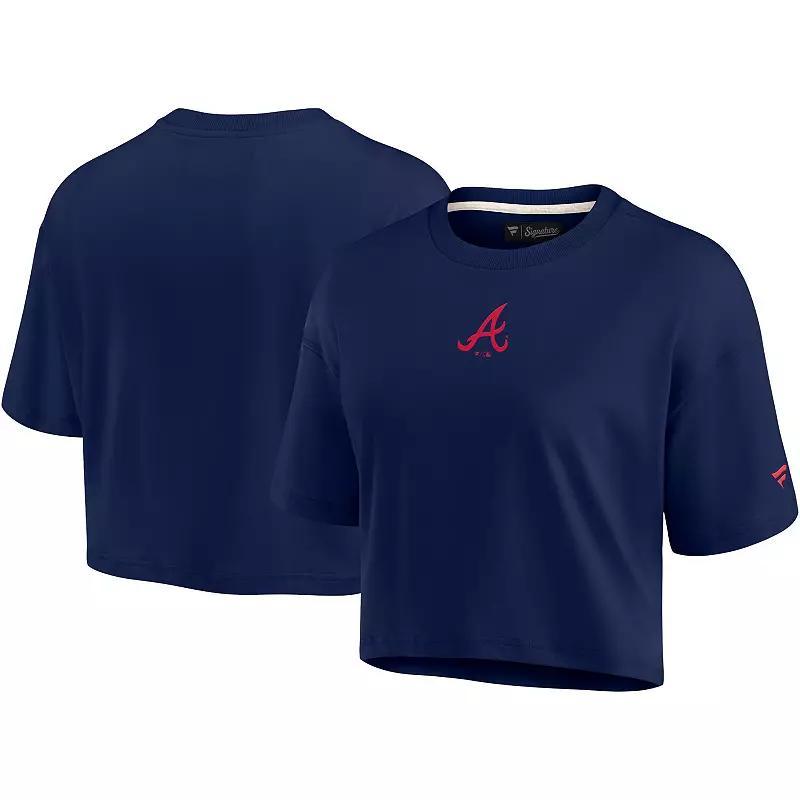 Women's Fanatics Signature Navy Boston Red Sox Super Soft Short Sleeve Cropped T-Shirt, Size: 2XL, Blue Product Image