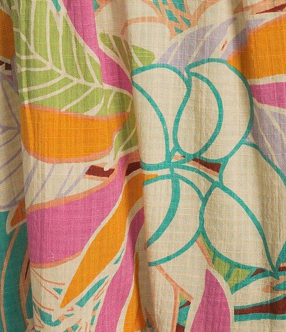Rip Curl Vadella Tropical Palm Print Sleeved Mini Dress Product Image