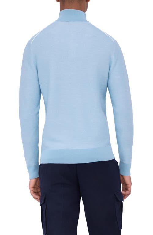 BUGATCHI Men's Quarter-zip Birdseye Sweater In Dusty Blue Product Image