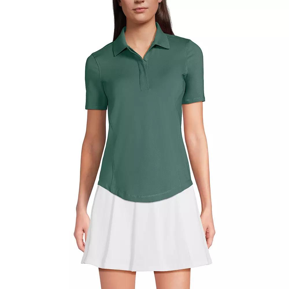 Women's Lands' End Short Sleeve High Impact Polo Top, Size: Large, Deep  Blue Product Image