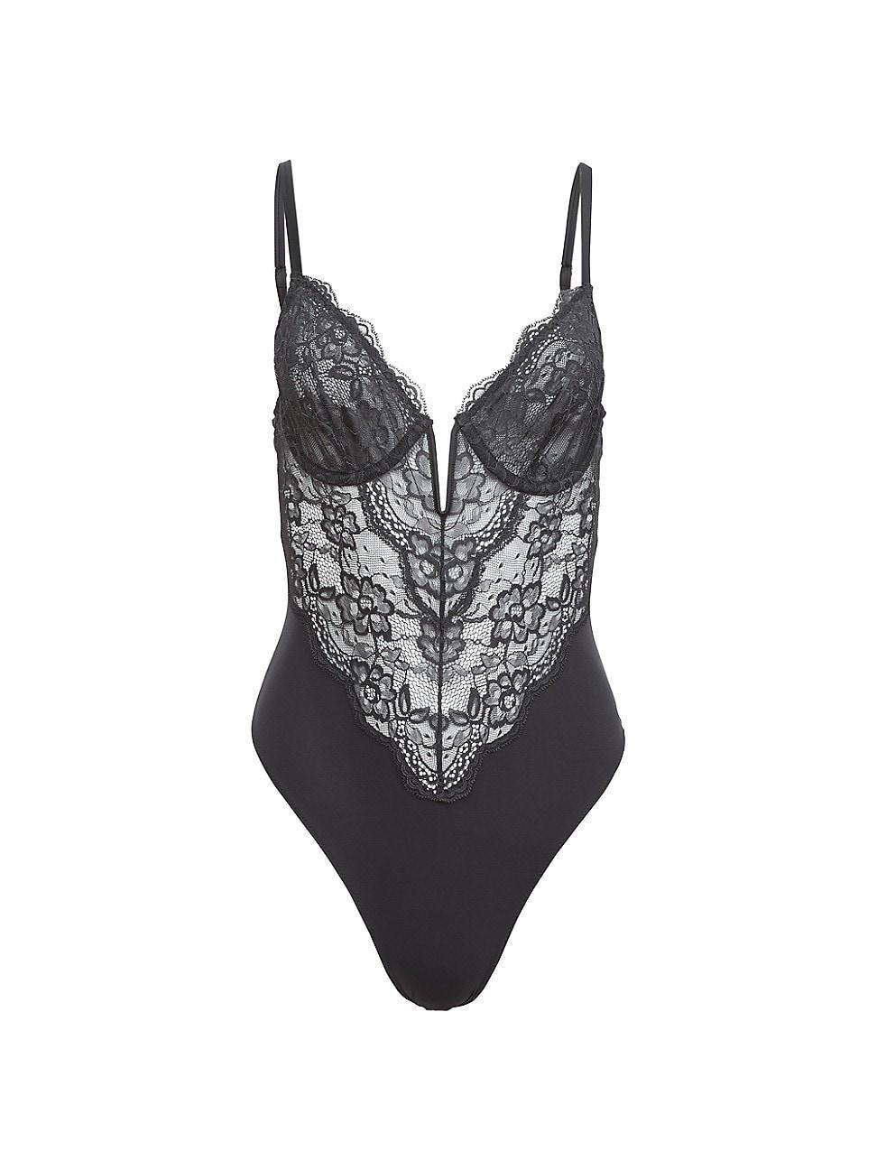 Womens Bianca Lace-Silk Bodysuit Product Image
