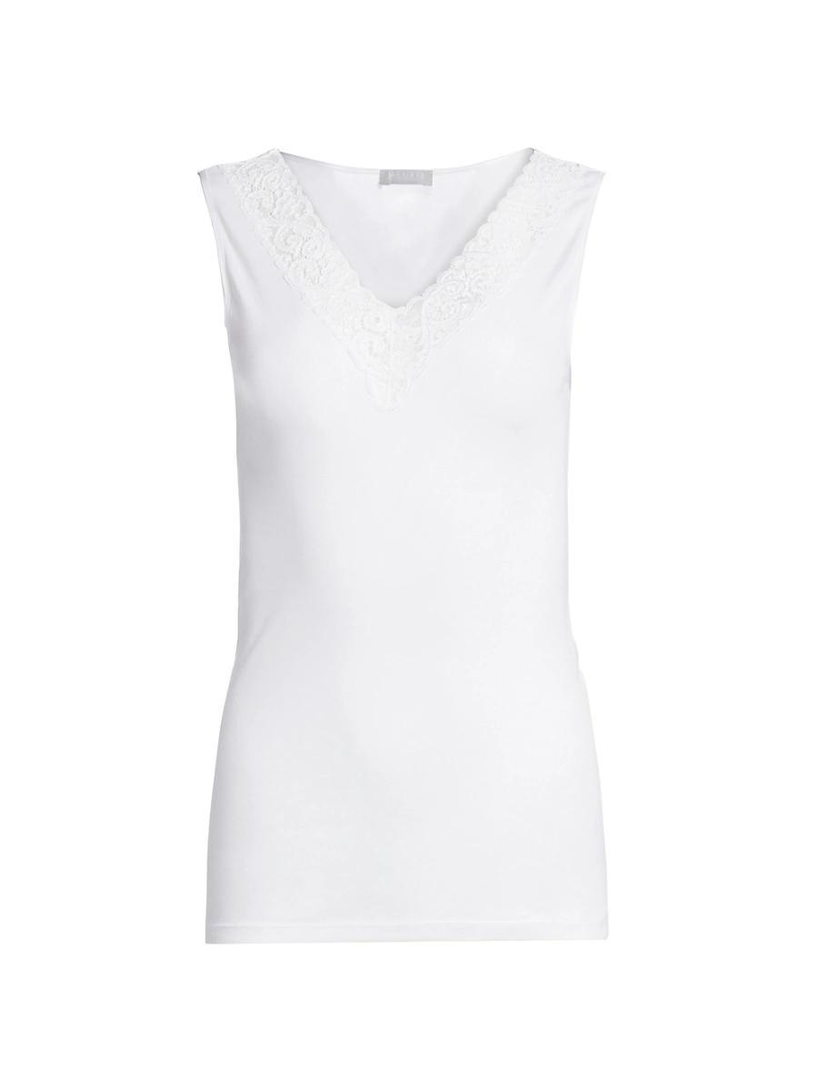 Hanro Moments Cotton Lace Trim Tank Product Image