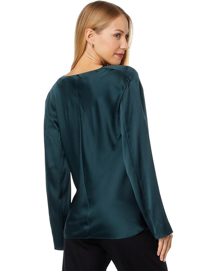 Long Sleeve Blouse with Neck Tie Product Image