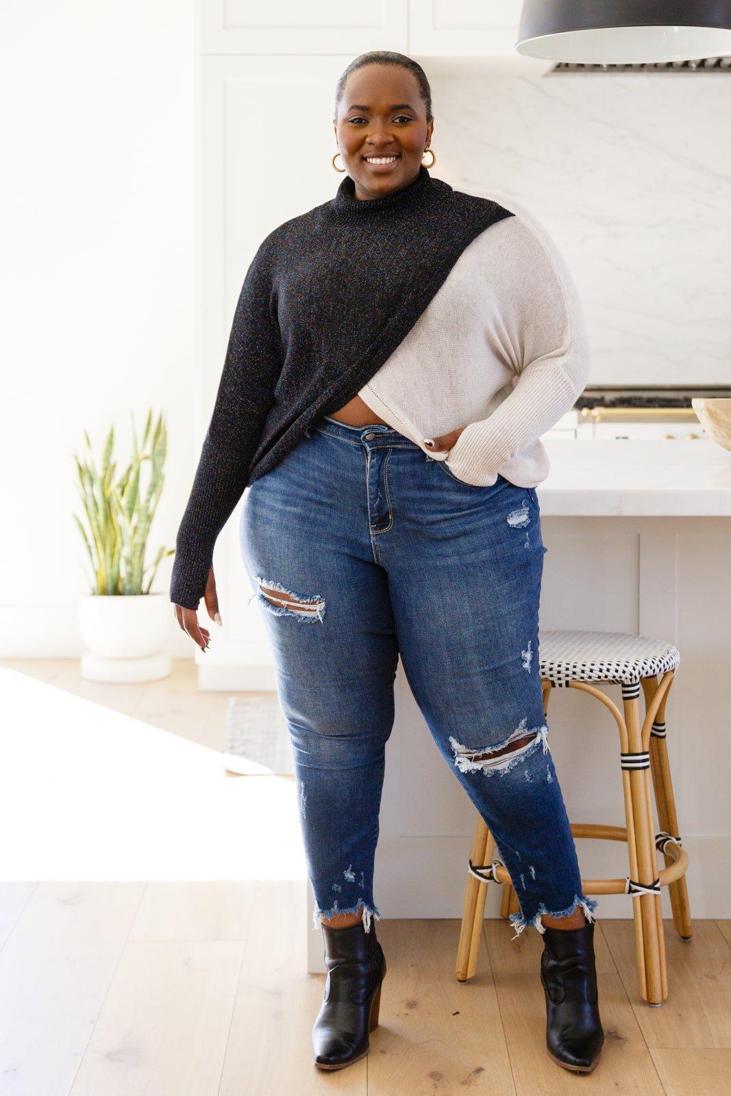 Can't Touch This Sparkle Color Blocked Sweater (Online Exclusive) Product Image