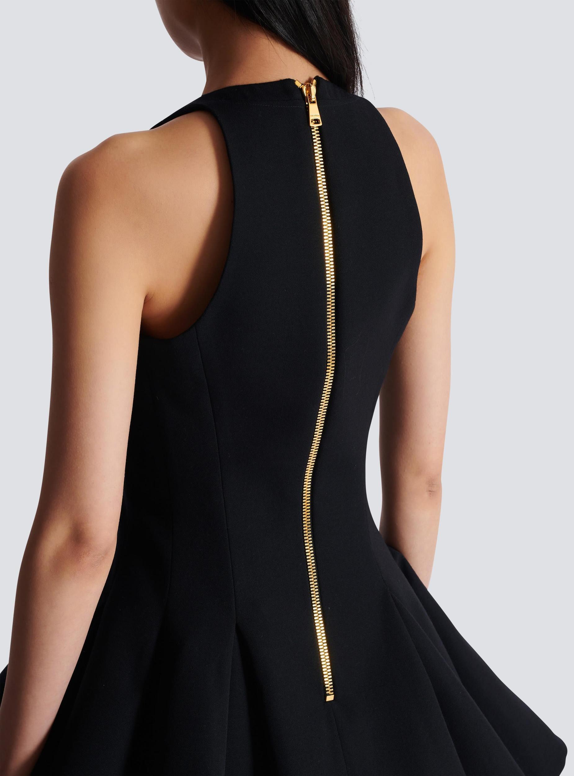 Flared pleated grain de poudre dress  Product Image