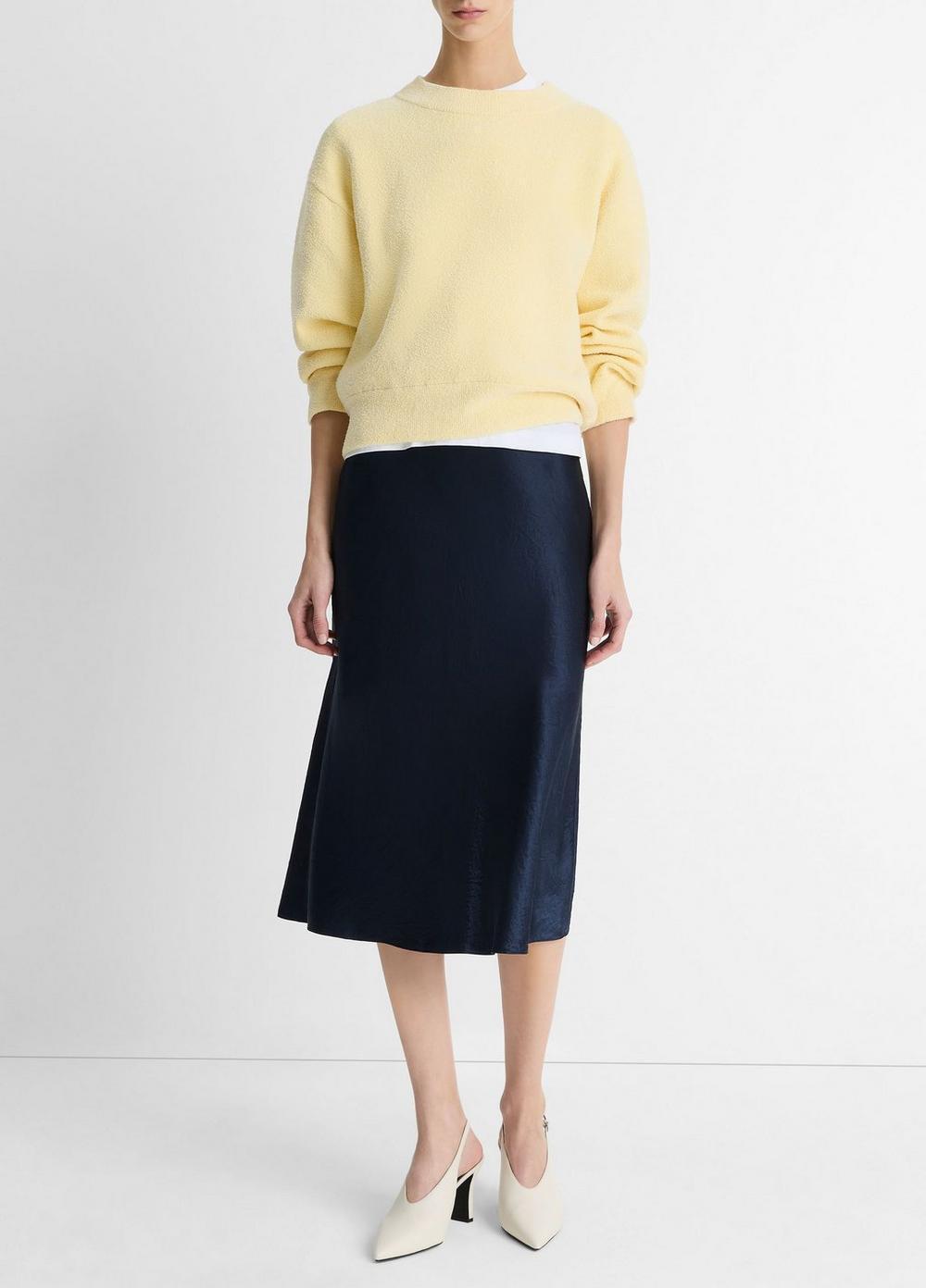 Womens Structured Cotton-Blend Boucl Sweater, Optic White, Size XS Vince Product Image