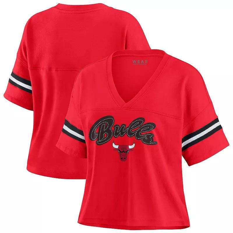 Womens WEAR by Erin Andrews Blue Orlando Magic Color Block Boxy V-Neck T-Shirt Product Image