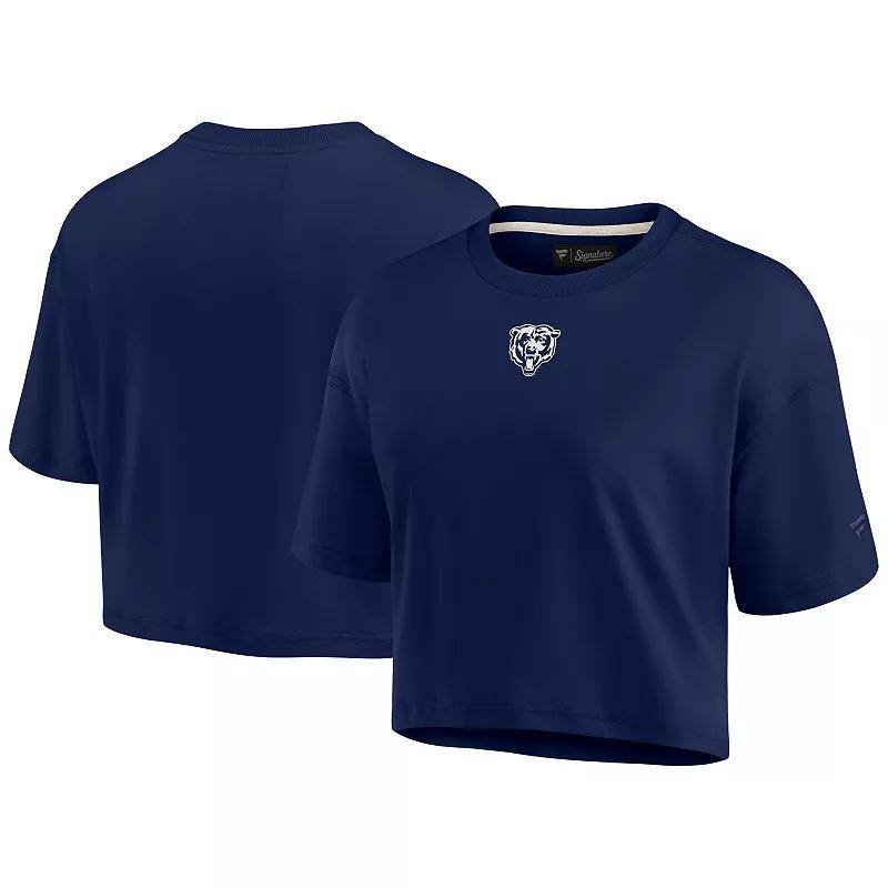 Women's Fanatics Signature Navy Denver Broncos Super Soft Short Sleeve Cropped T-Shirt, Size: XL, Blue Product Image