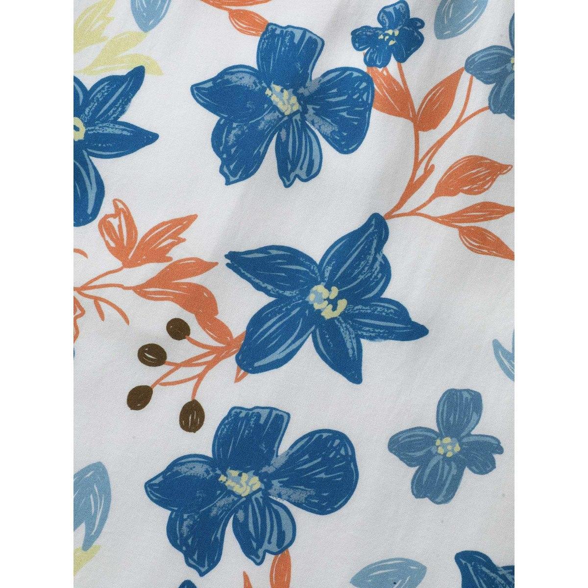 Plus Size Rayon Floral Stretchy Waist Pockets Midi Dress Multicolor Women Flat collar with V-notch Elbow-length sleeve Curvy BloomChic 26/4X Product Image