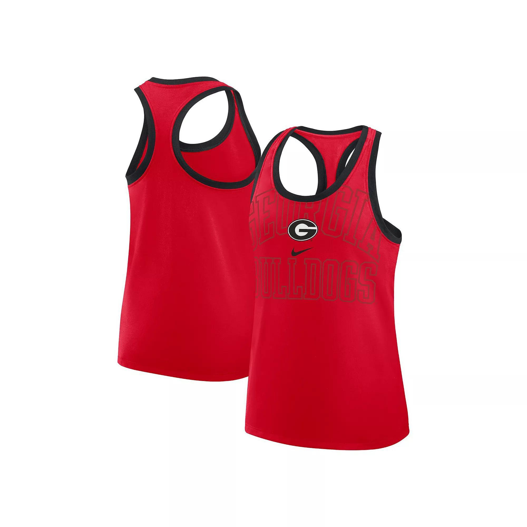 Women's Nike Red Georgia Bulldogs Primetime Tri-Blend Racerback Tank Top, Size: Large Product Image