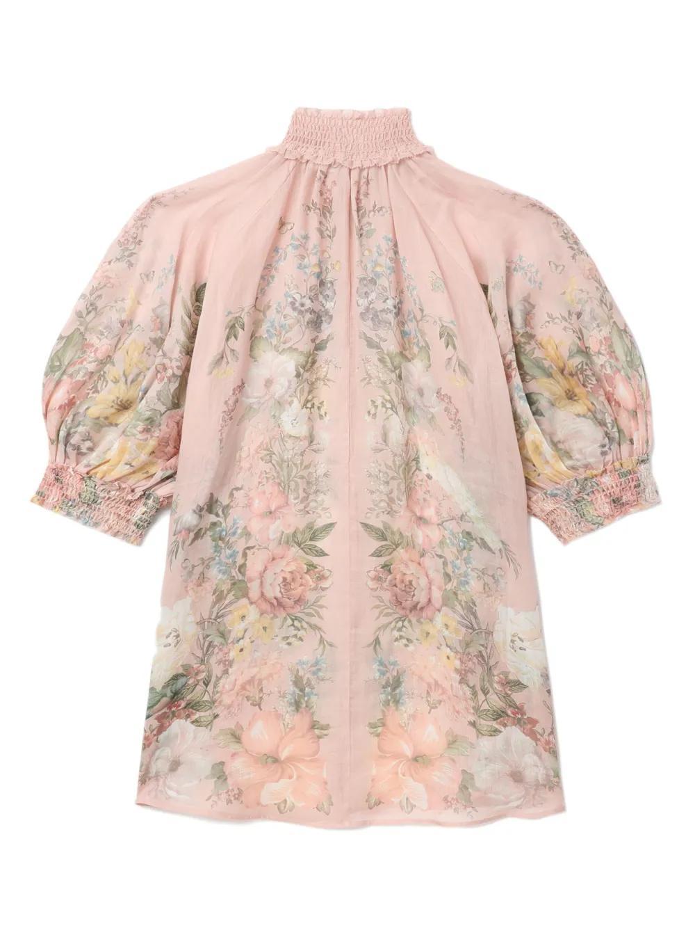 Waverly floral-print ramie blouse Product Image