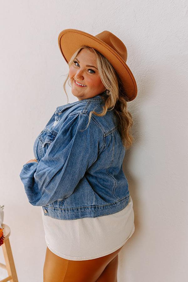 Risen Take Me On Tour Distressed Denim Jacket Curves Product Image
