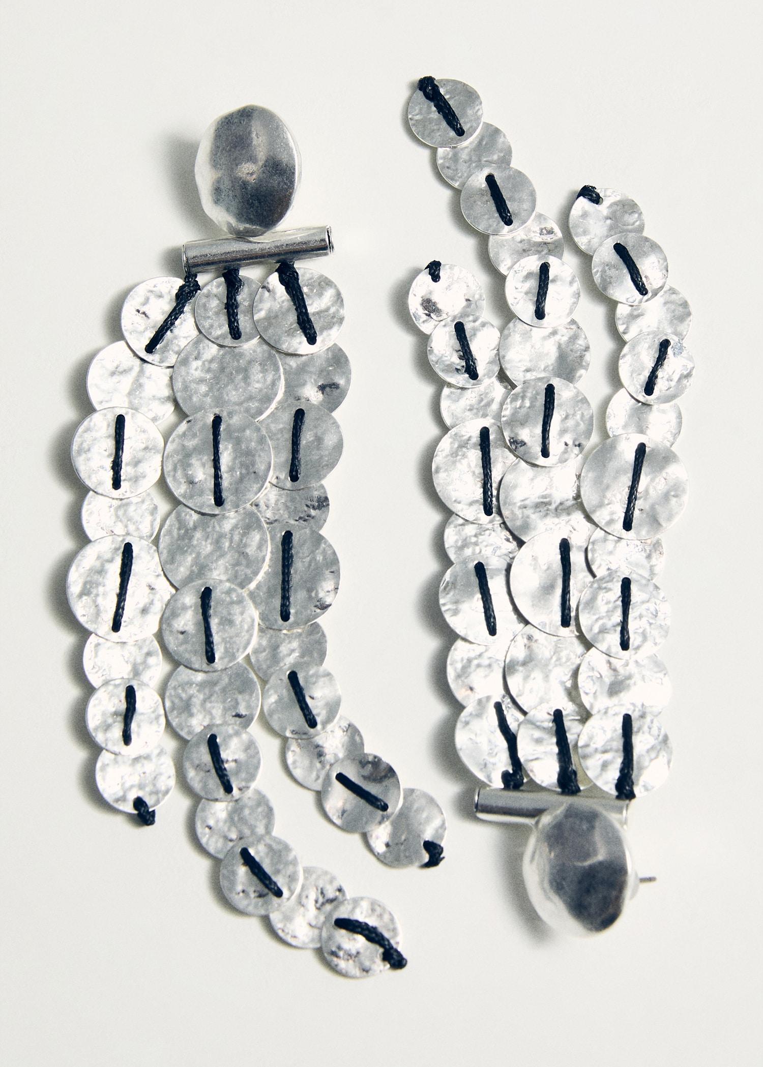 Iron bead waterfall earrings - Women | MANGO USA Product Image