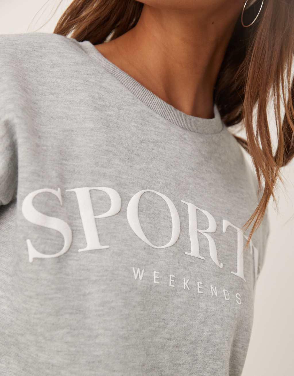 Urban Threads lounge sporty sweatshirt in gray Product Image