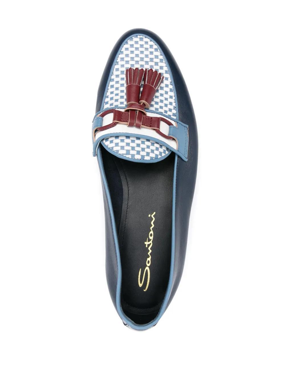 SANTONI Andrea Loafer Mit Quasten In Blau Product Image