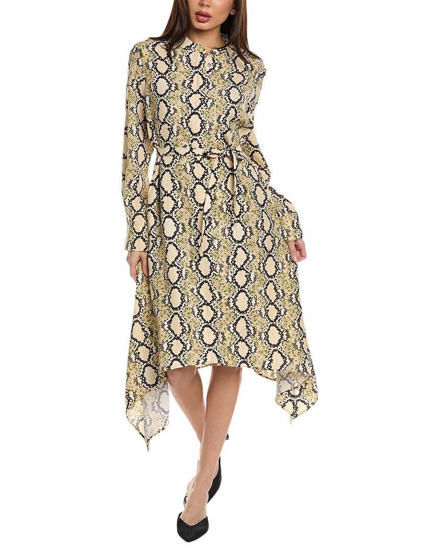 ST JOHN St. John Mandarin Collar Shirtdress In Yellow Product Image