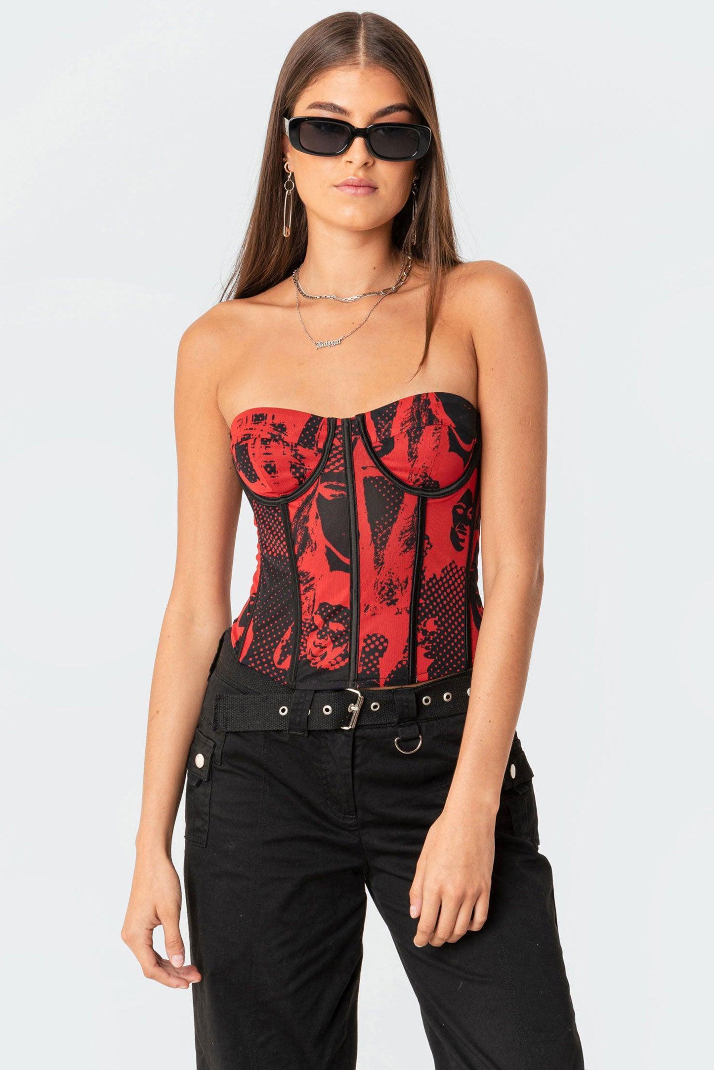 Aly Mesh Corset Top Product Image