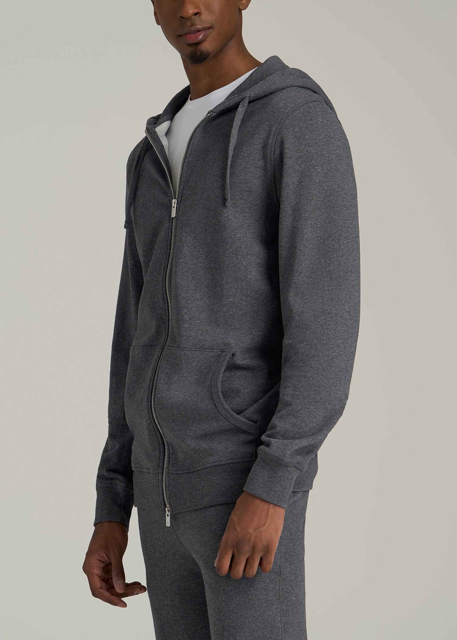 Wearever 2.0 French Terry Full-Zip Hoodie for Tall Men in Charcoal Mix Product Image