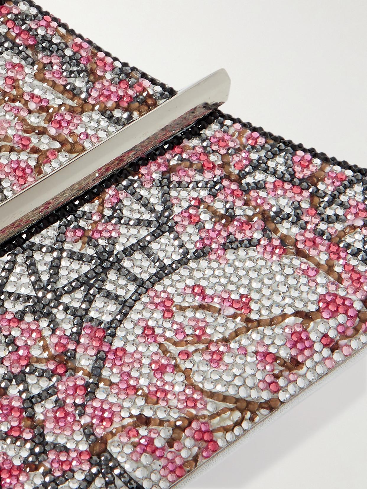 JUDITH LEIBER Eiffel Tower Crystal-embellished Silver-tone Clutch Product Image
