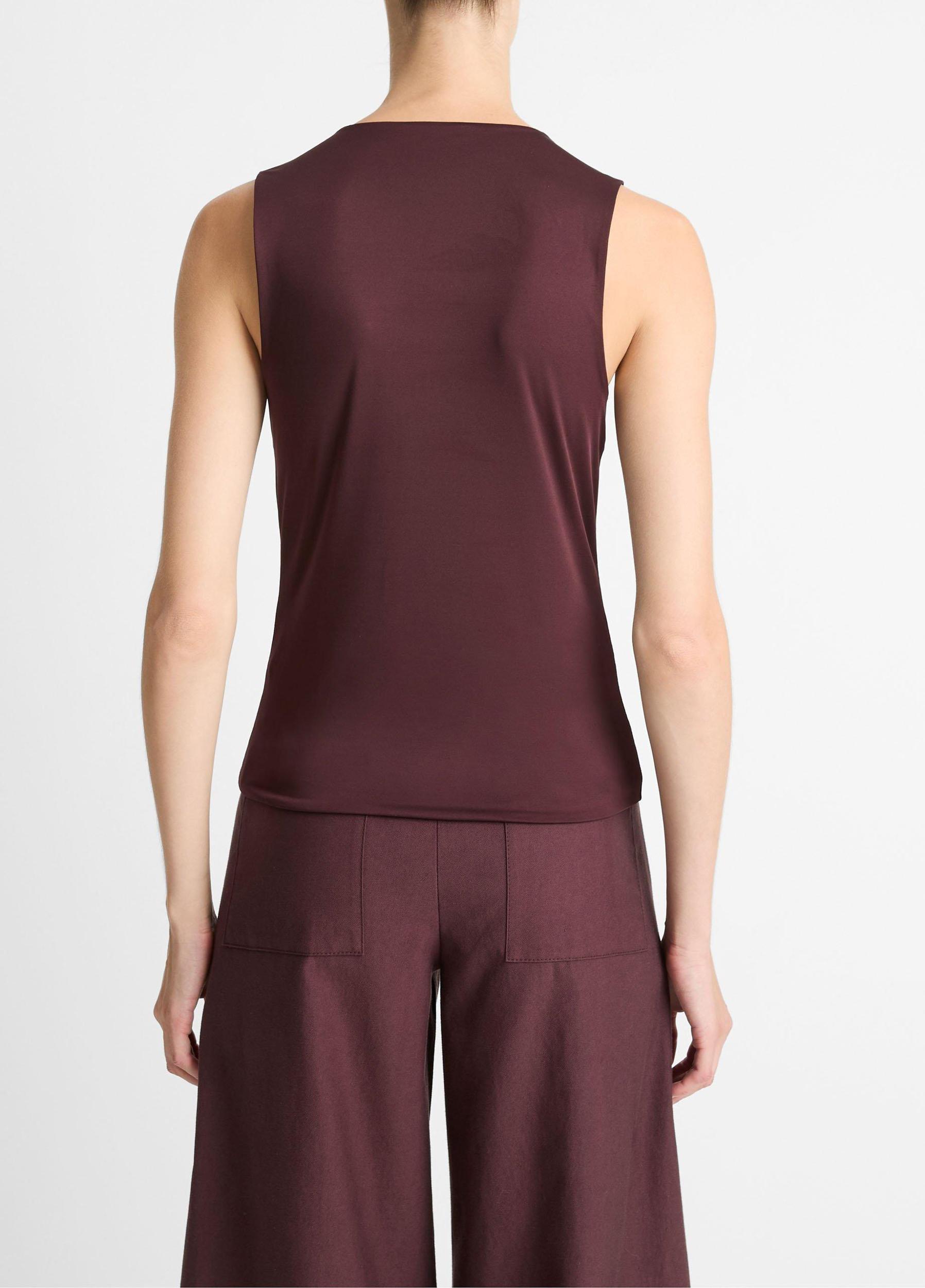 Womens Stretch-jersey Shell, Cherry Night, Size L Vince Product Image