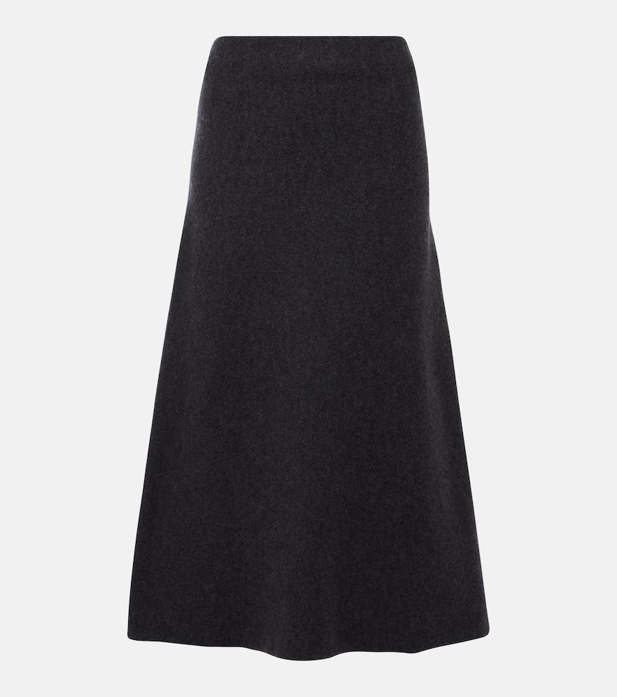 JIL SANDER Wool Midi Skirt In Grey Product Image